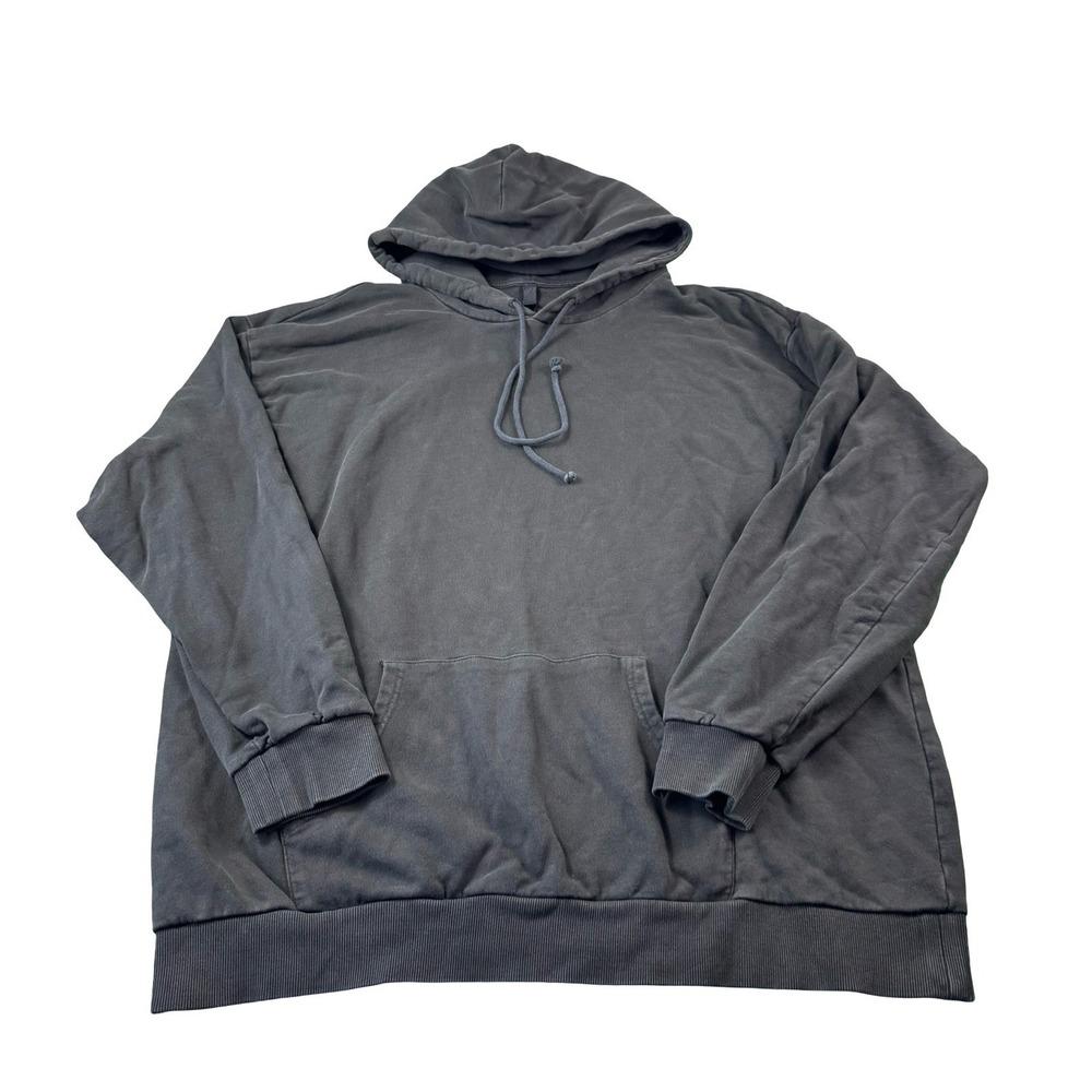 Skims Terry Cotton Solid Black Mens Hoodie Sweater Size 2XL XXL Pullover